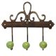 Lime Green Crackle Ceramic Iron Hooks
